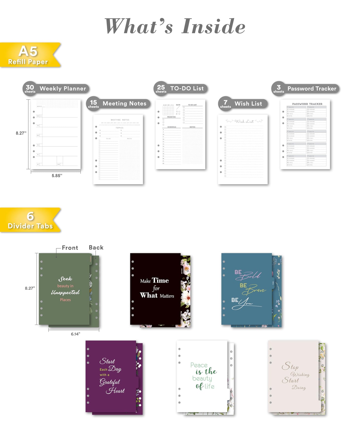 Crocodile Leather A5 6-Ring Binder Cover with 80 Inserts & Metal Pen – Pearl White