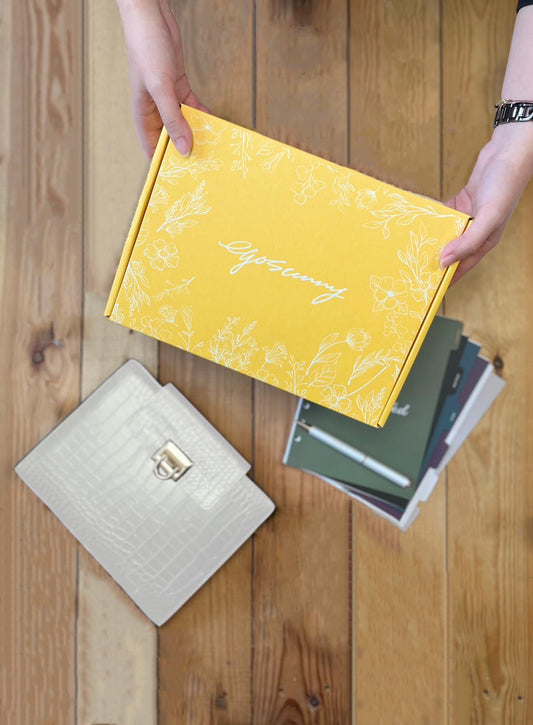 Crocodile Leather A5 6-Ring Binder Cover with 80 Inserts & Metal Pen – Pearl White